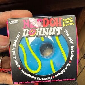 Noodoh Dohnut Blue Donut Toy with Yellow Frosting